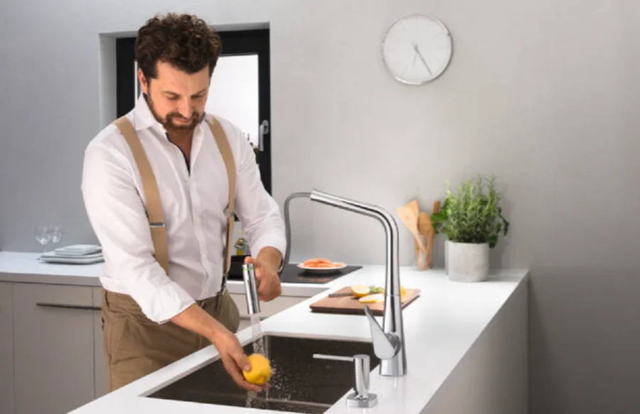 Смеситель для кухни Hansgrohe Select хром 73816000 (детальная фотография), на мойку, на столешницу