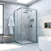 Душевой уголок профиль матовый хром стекло прозрачное Vegas-glass
