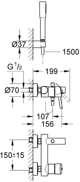 Смеситель для ванны Grohe Concetto 32212001 (детальная фотография), для ванны