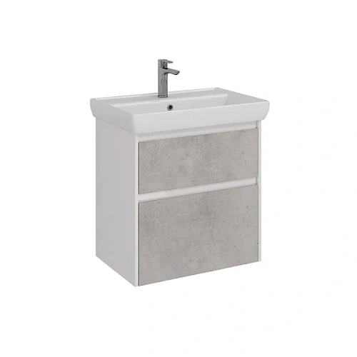Тумба под раковину подвесная Lemark Combi 70 см бетон - фото 2