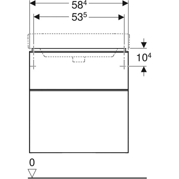 Тумба с раковиной Geberit Smyle Square 500.352.00.1 (детальная фотография), 60 см