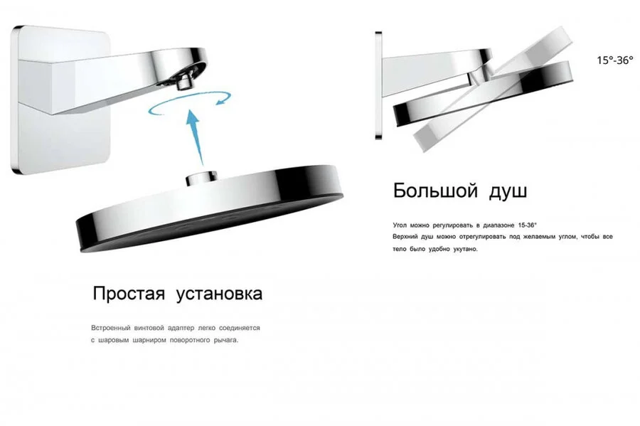 Верхний душ Vincea Inspire вороненая сталь VSHD-3I3CGM (детальная фотография), другие