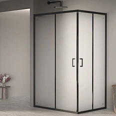 Душевой уголок RGW Passage PA-040B 120x80 см профиль черный, стекло матовое
