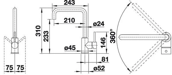 Смеситель для кухни Blanco Mili 524212 (детальная фотография), для кухни