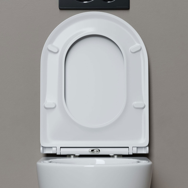 Унитаз подвесной Ceramicanova Whirl сиденье микролифт CN11007T (детальная фотография), с горизонтальным, прямым выпуском, с прямым выпуском