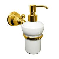 Дозатор жидкого мыла для ванной, белая керамика, фурнитура английское золото, Nicolazzi Teide