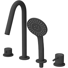 Смеситель для ванны Cezares Leaf черный матовый