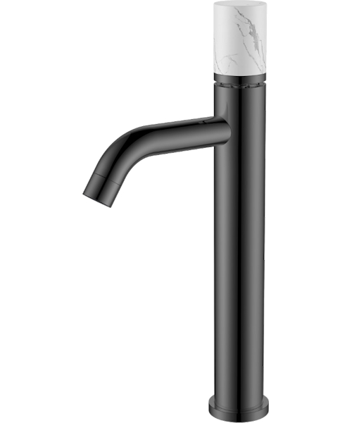 Смеситель для раковины Boheme Stick графит/белый мрамор 122-GM-MR-W (детальная фотография)