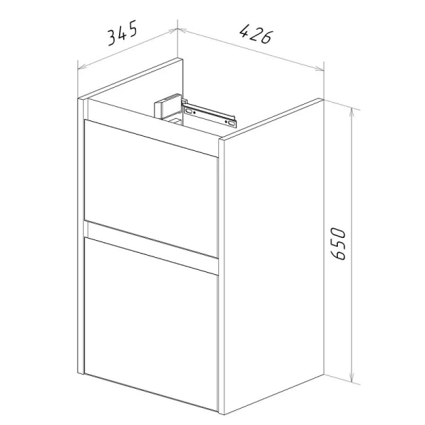 Тумба с раковиной Lemark Combi LM03C45T 45 см 2 выдвижных ящика (детальная фотография), в наличии, по запросу, нет в наличии