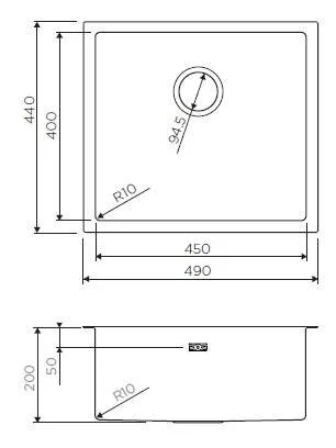 Мойка для кухни Omoikiri Taki 49-U/IF-LG 49 см светлое золото 4973523 (детальная фотография), прямоугольной формы
