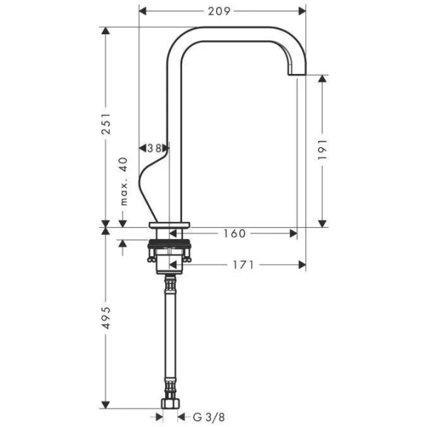 Смеситель для раковины Axor Citterio 39037000 (детальная фотография), для раковины
