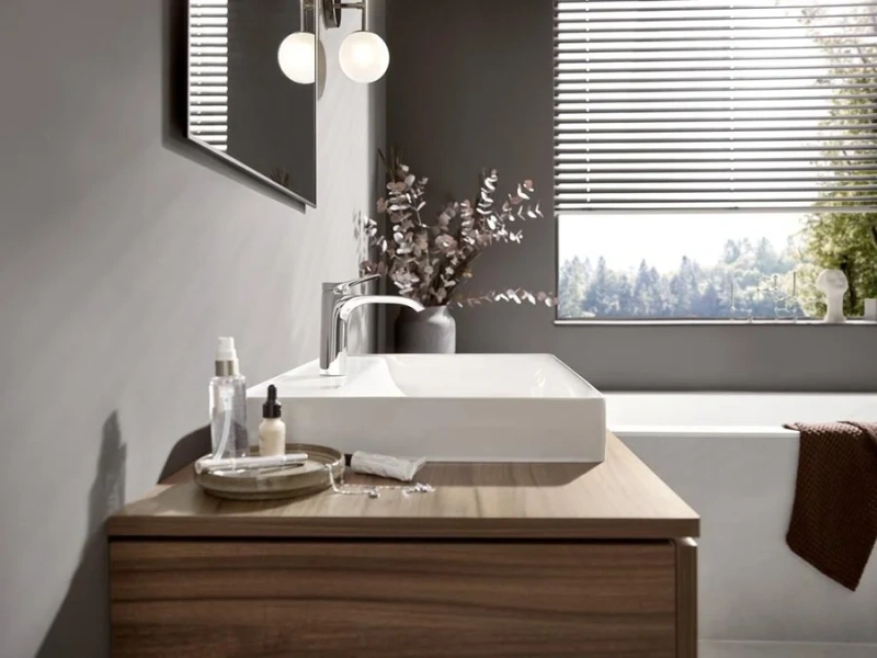 Смеситель для раковины Hansgrohe Vivenis хром 75020000 (детальная фотография), с донным клапаном