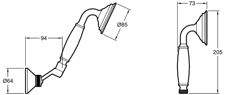 Душевой комплект Jacob Delafon Louise хром E24365-CP (детальная фотография), душевые комплекты, наборы