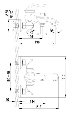 Смеситель для ванны Lemark Brava LM4712G (детальная фотография), для ванны