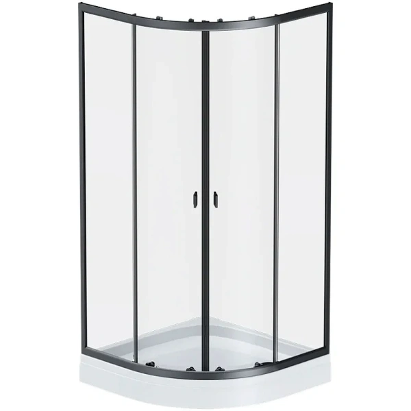 Душевой уголок Am.Pm X-Joy 90x90 см с поддоном, черный профиль W88E-205-090BT64 (детальная фотография)