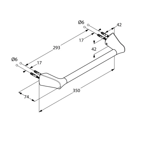 Поручень для ванной Kludi Ambienta хром 5398105 (детальная фотография), современные, hi-tech