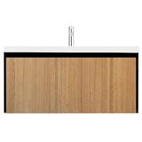 Тумба под раковину подвесная Velvex Klaufs 99 см черная/шатане