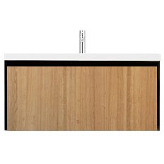 Тумба под раковину подвесная Velvex Klaufs 99 см черная/шатане