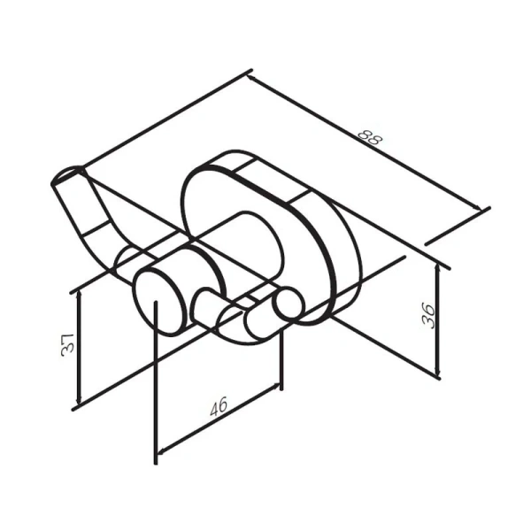 Крючок для ванной AM.PM Sense L двойной A7435600 (детальная фотография), современные, hi-tech