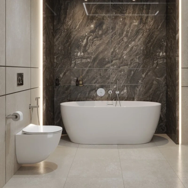 Унитаз подвесной BelBagno Amanda безободковый BB051CH-TOR-FC (детальная фотография), без бачка, со скрытым бачком