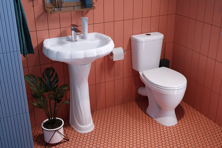 Унитаз компакт Sanita Формат белый WC.CC/Format/1-P/WHT.G/S1 (детальная фотография), с бачком