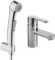 Смеситель для умывальника с гигиеническим душем Bravat Stream F13783C-3