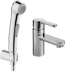 Смеситель для умывальника с гигиеническим душем Bravat Stream F13783C-3