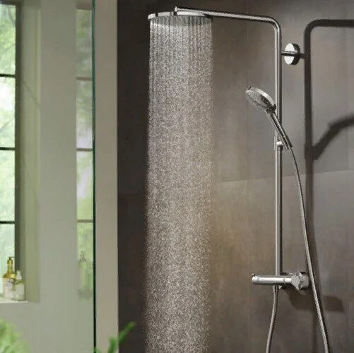 Душевая стойка Hansgrohe Raindance Select S 27633 с термостатом (детальная фотография), без излива
