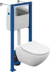 Унитаз с инсталляцией Cersanit Street Fusion с кнопкой смыва хром