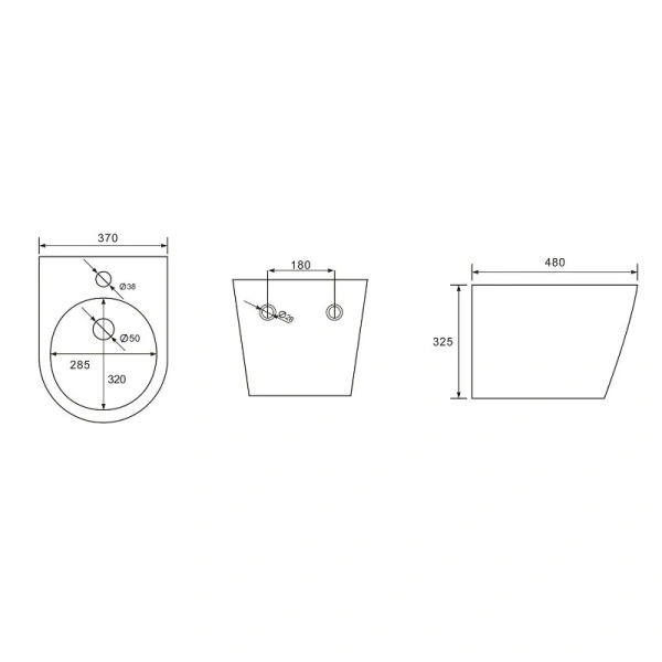 Биде подвесное Abber BEQUEM белое матовое AC1151MW (детальная фотография), современные, hi-tech