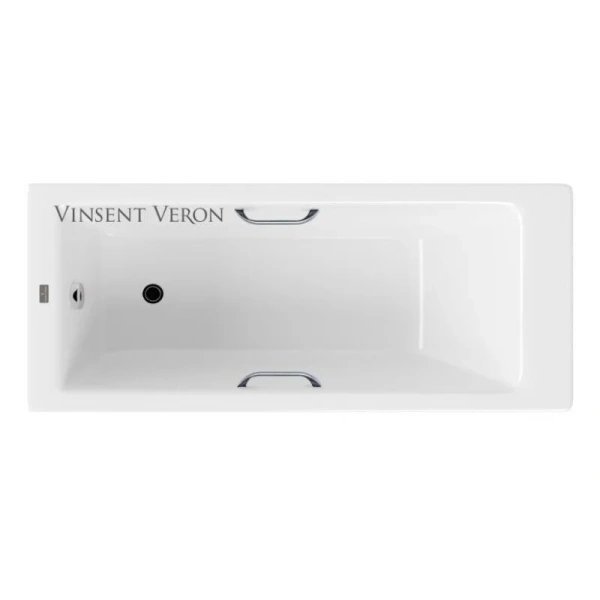Чугунная ванна Vinsent Veron Tampa VTP1707042H/VH0012CH, 170 x 70 см, ручки хром, цвет белый (детальная фотография)
