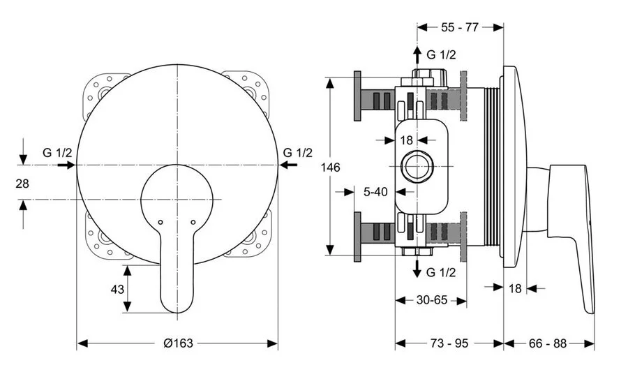 Смеситель для душа Ideal Standard Connect Blue хром A5801AA (детальная фотография), для душа