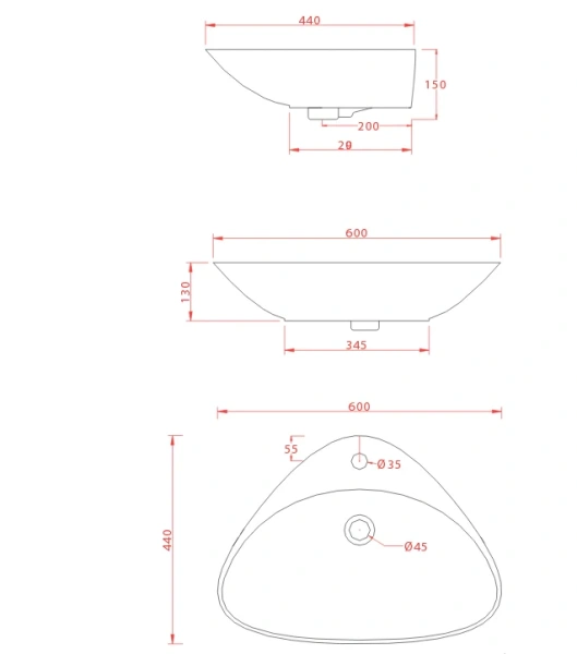 Раковина ArtCeram Plettro 60 см накладная PTL001 01 00 (детальная фотография), белые