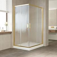 Душевой уголок профиль золотой стекло шиншилла Vegas-glass
