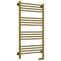 Полотенцесушитель электрический правый, цвет состаренная бронза перемычка прямая Сунержа Богема 2.0 1000х500