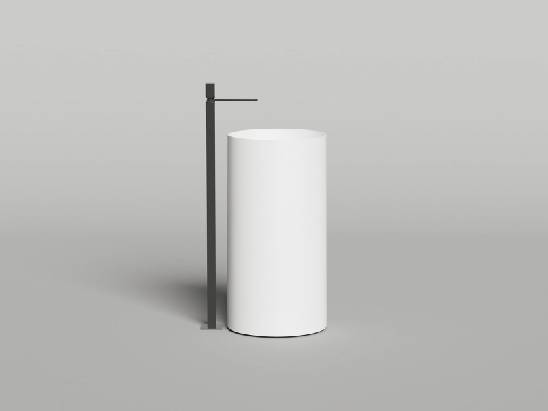 Раковина напольная Salini Armonia Round 01 белый матовый 130421M (детальная фотография), белые