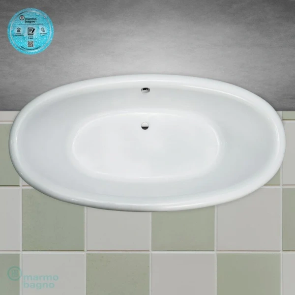 Ванна из искусственного камня Marmo Bagno Аззуро 180 x 90 см MB-A180-90 (детальная фотография), 180х90