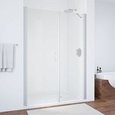 Душевая дверь профиль матовый хром стекло прозрачное Vegas-glass