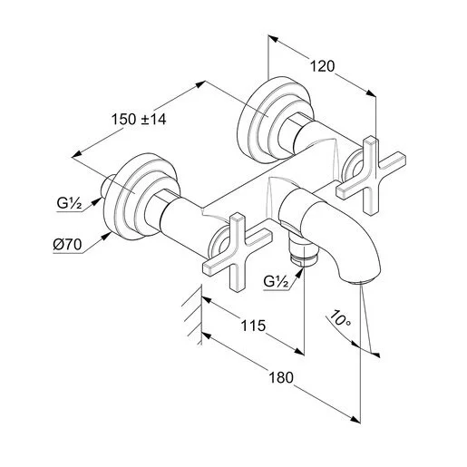 Смеситель для ванны Kludi Nova Fonte хром 205400520 (детальная фотография), для ванны