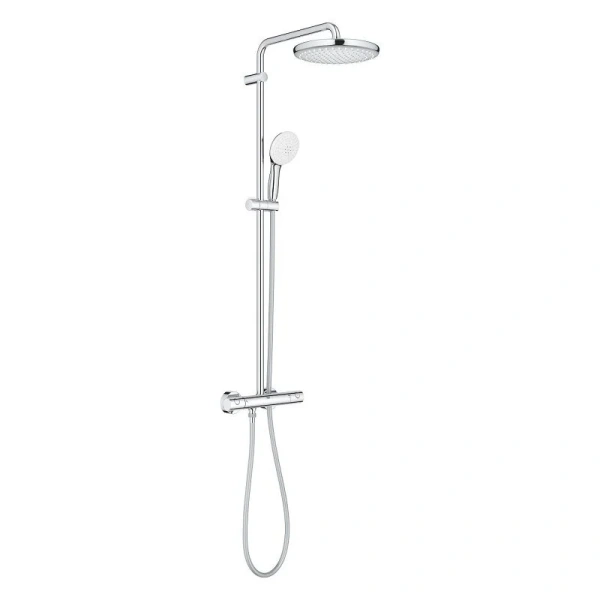 Душевая стойка Grohe Tempesta с термостатом 26670001 (детальная фотография), с тропическим душем