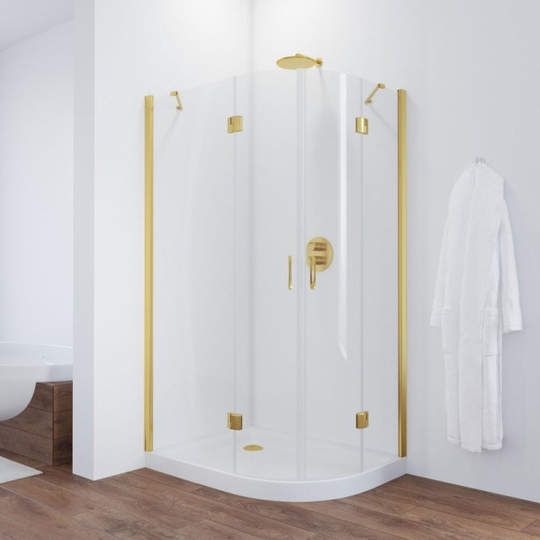 Душевой уголок Vegas-Glass AFS-F 120x100 см профиль золото стекло прозрачное левый AFS-F TUR NOVO h1890 120*100 09 01 L (детальная фотография), асимметричные