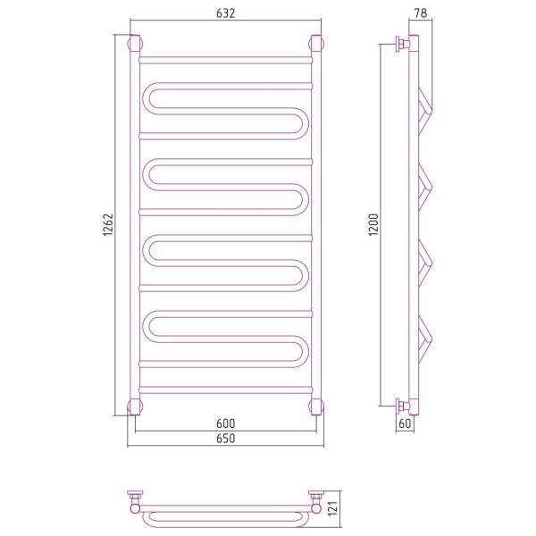 Схема (детальная фотография), для систем горячего водоснабжения, для систем отопления, с нижним подключением