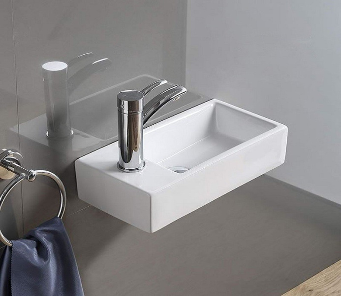 Раковина Ceramalux N 41 см правая 9048DR (детальная фотография), современные, hi-tech