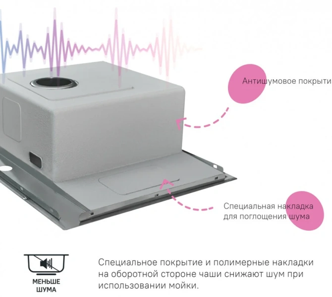Мойка для кухни IDDIS Haze 59 см нержавеющая сталь HAZ59S0i77 (детальная фотография), матовая нержавейка