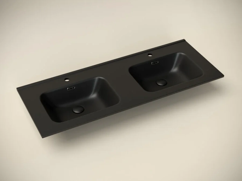 Раковина Sancos Element 121 см черная матовая CN7004MB (детальная фотография), встраиваемые (в столешницу), пристенные