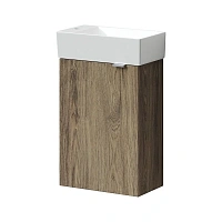 Тумба под раковину подвесная Sancos Mini 35 см дуб чарльстон, левая