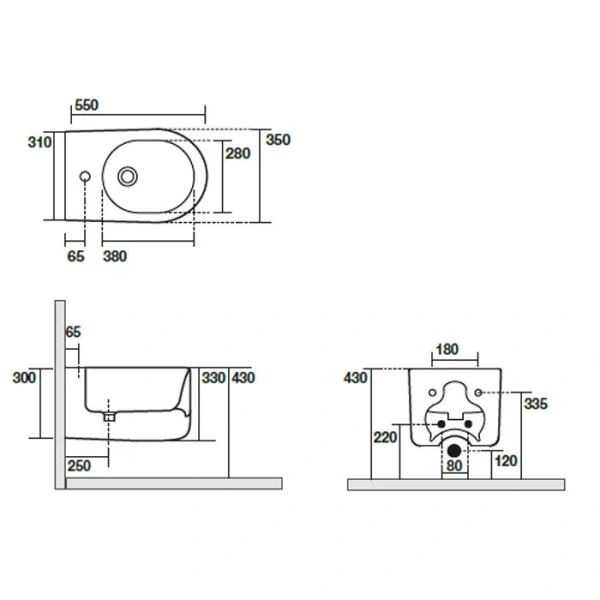 Биде подвесное Kerasan Nolita verde muschio 532511*1 (детальная фотография), современные, hi-tech