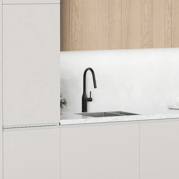 Смеситель для кухни Sancos Grand черный матовый SC4002MB (детальная фотография), на мойку, на столешницу