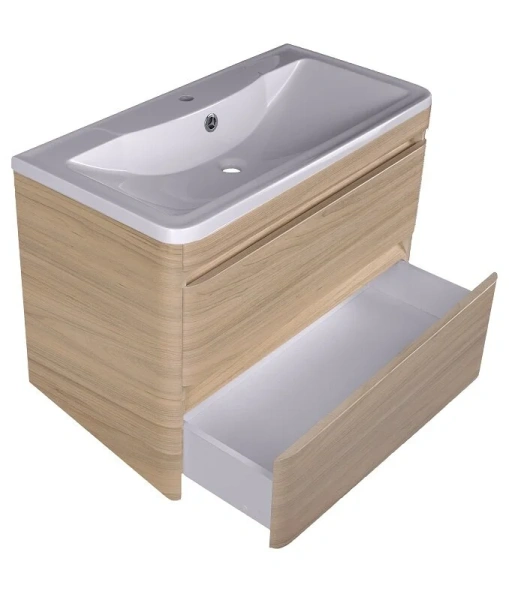 Тумба под раковину подвесная Style Line Атлантика 90 см ясень перламутр СС-00002219 (детальная фотография), 90 см