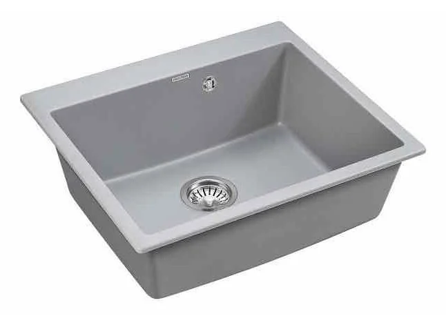 Мойка для кухни Paulmark Kante 60 см серый металлик PM106052-GRM (детальная фотография), кварц
